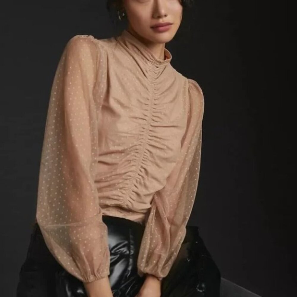 ANTHROPOLOGIE En Elly Nude Blouse NWT